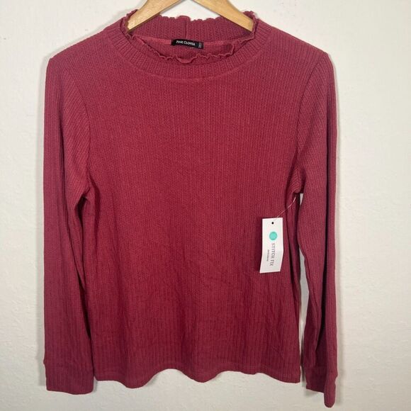 Pink Clover Tops - NWT ribbed knit l/s shirt Pink Clover Stitch Fix size M medium